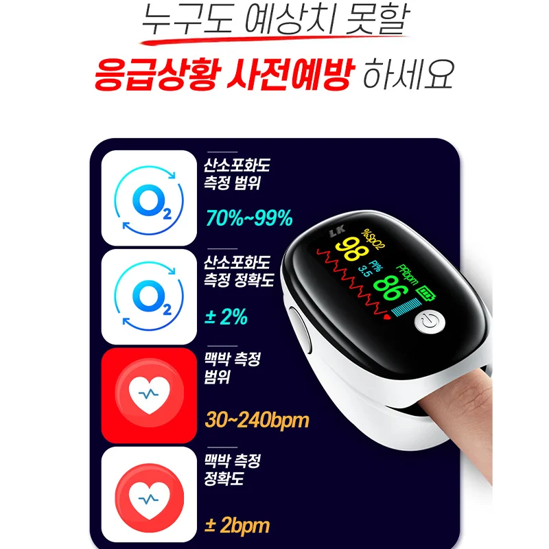 [International Delivery] Oxygen Saturation Meter Pulse Oximity Meter Advanced/Premium Pouch + Battery Included