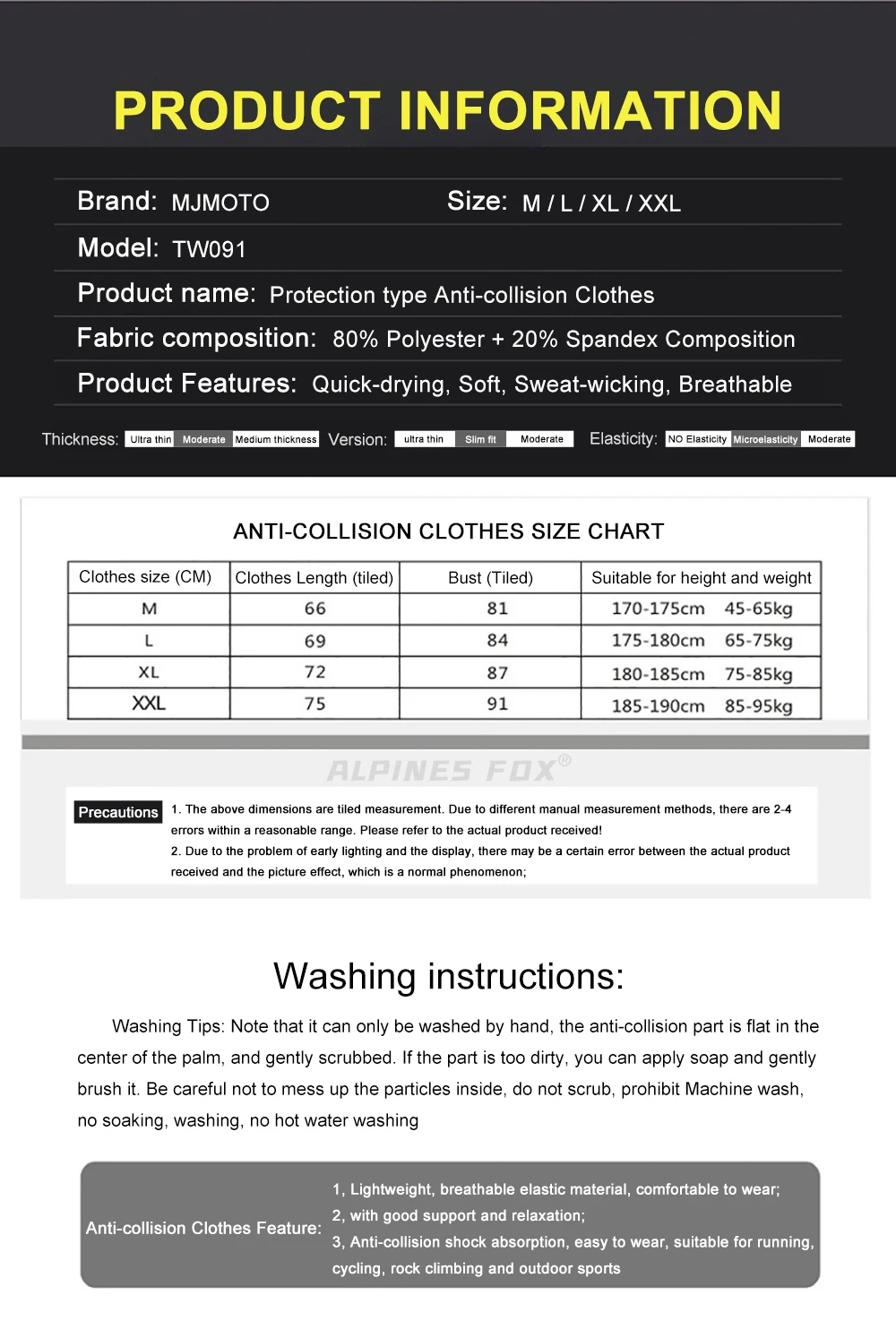 Motorrad Ganzkörper panzer Jacke Schutz Moto Unterwäsche Anti-Kollision Motorrad Reiten Kleidung Waben polster Motocross Tops – Detail 3
