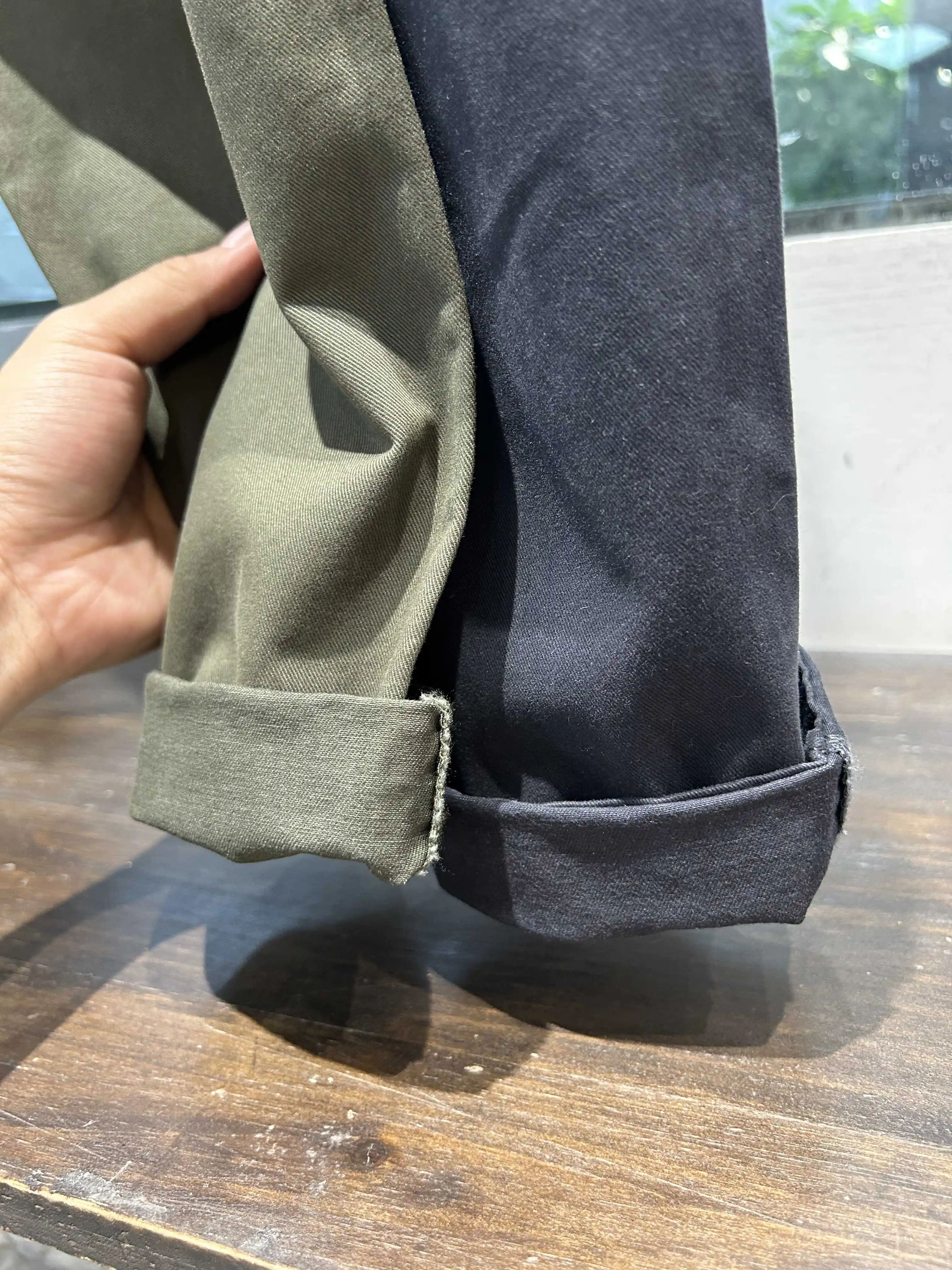 2025 Autunno Inverno 100% cotone lavato pantaloni da lavoro per uomo minimalista elastico in vita affari pantaloni a gamba dritta affusolati