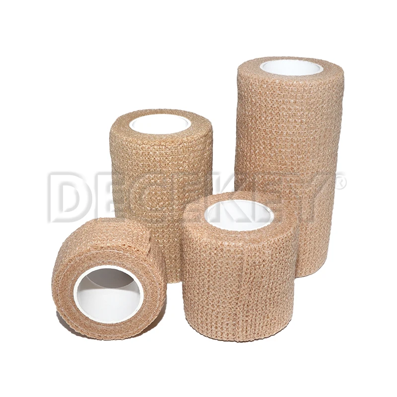 1Roll Medical Adhesive Bandage Elastic Breathable Sports Self Adhesive Tape Beige Wrap Finger Tape For Wrist Ankle First Aid
