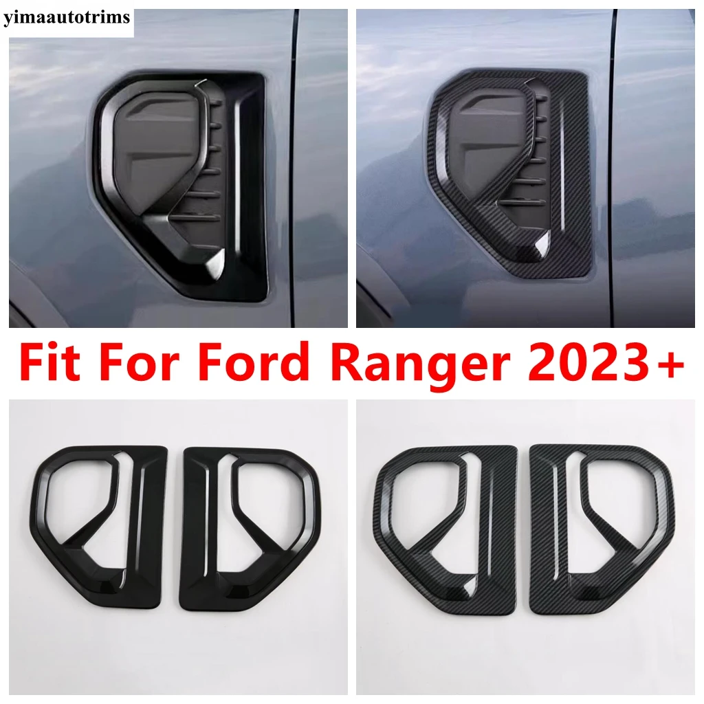 

Front Side Body Air Vent Fender Guards Grille Frame Panel Cover Trim Black / Carbon Fiber Accessories For Ford Ranger 2023 2024