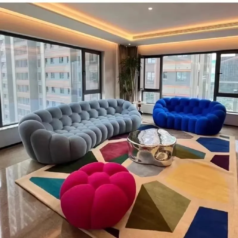 Modern Nordic Football Bubble Special-shaped Sofa Compression 3-seater Single Couch Living Room Home Furniture Living Room Sofas - view 2