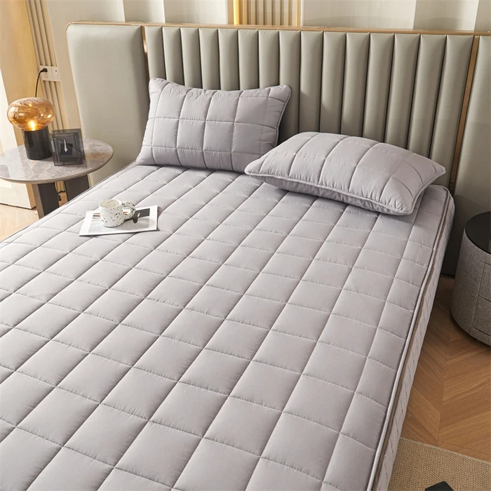 6-Sides Fully Enclosed Cotton Mattress Cover with Zipper Thicken Fitted Sheet for Twin Full Queen King Size Mattress Protector