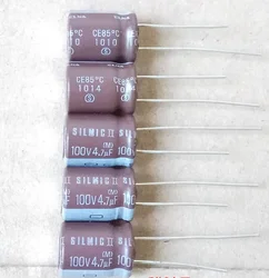 Condensador electrolítico ELNA SILMIC II, 10 piezas/30 piezas, 100V, 4,7 UF, 10x12mm, cobre, fiebre, Audio, envío gratis