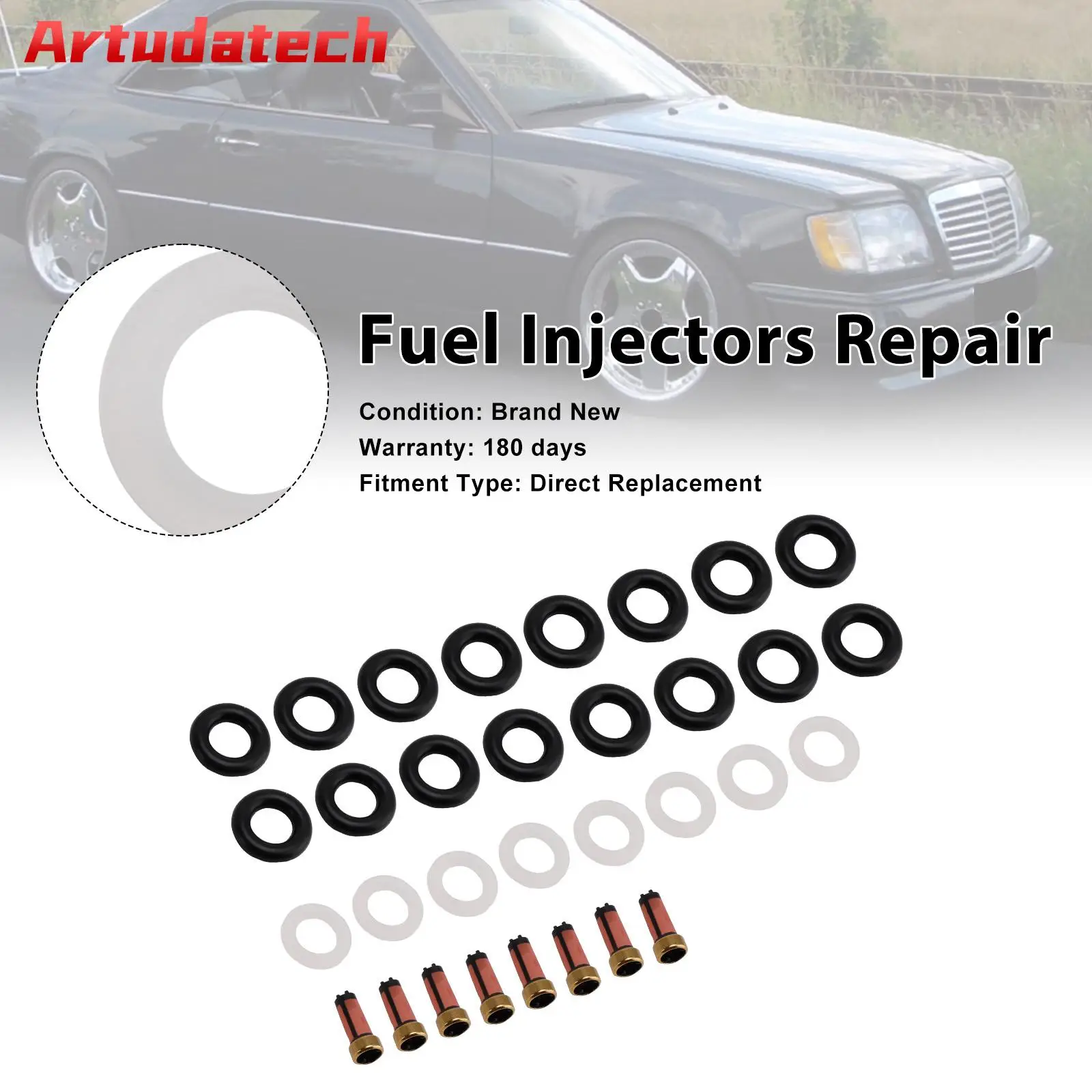 

Artudatech Fuel Injector Seal O-Ring 0280156304 0280155744 Fit for Mercedes Benz M113 V8 Car Accessories