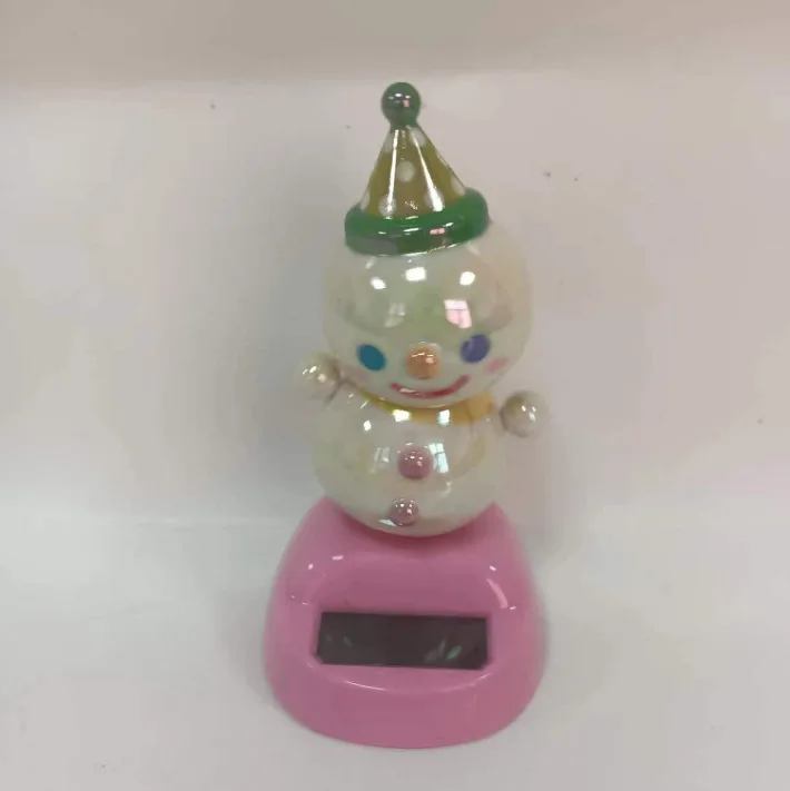 

Hot Selling Solar Car Ornaments Creative Car Accessories Doll Toy Christmas Snowman