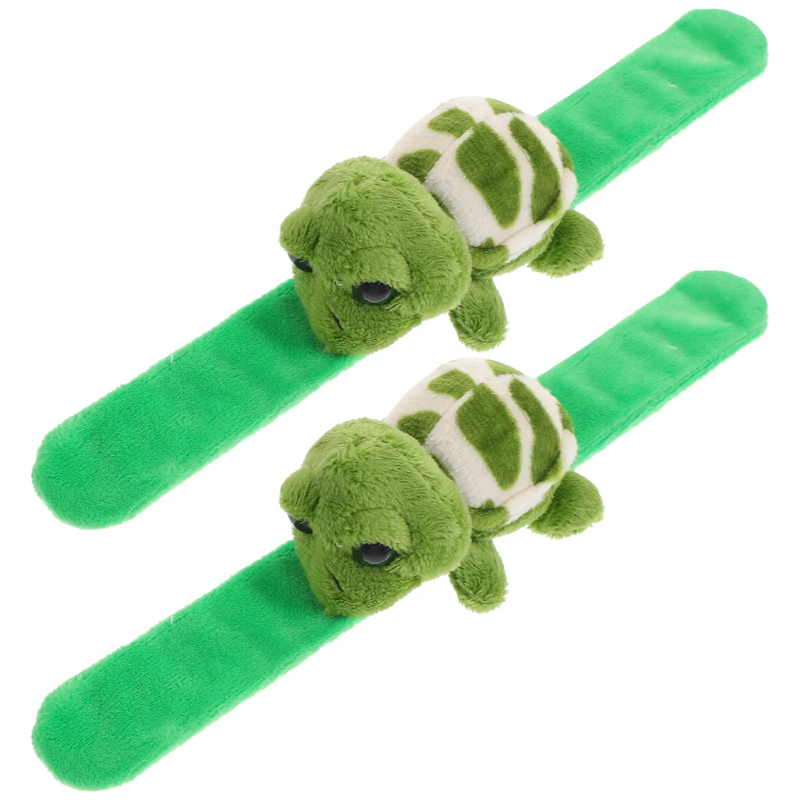 

2Pcs Animal Theme Turtle Slap Bracelet Comfortable Wristband Party Favor Decorative Cartoon Snap Band Kids Gift