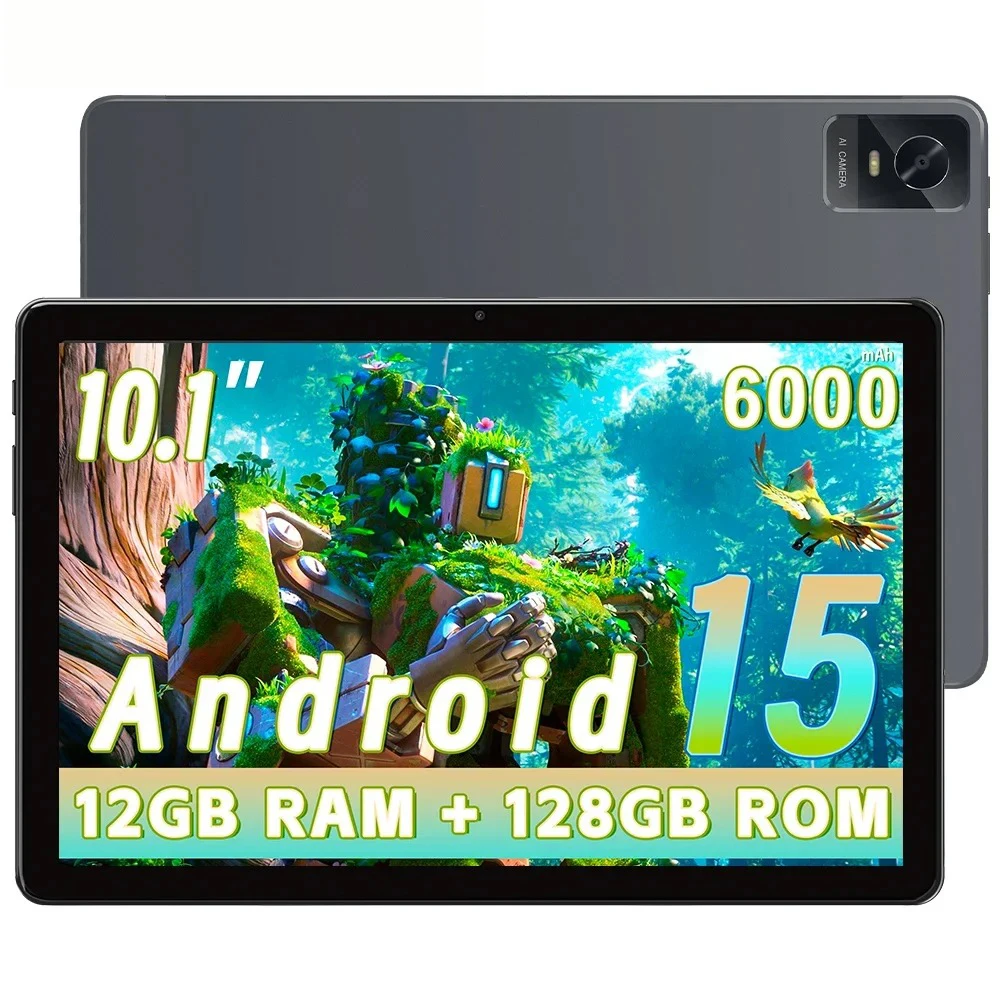 2025 Android 15 Tablets, Tablet 10.1" Octa-core Tablet PC, 12GB 128GB 1TB Expand, 6000mAh Battery, 5MP+13MP Dual Camera Tablet