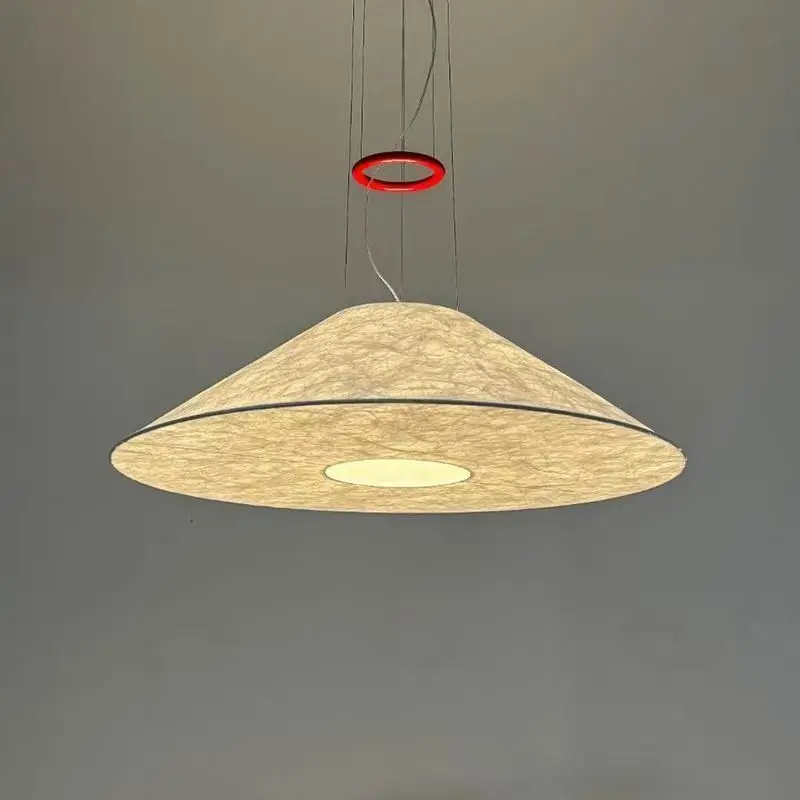 

Designer-Style Bedroom Study Dupont Paper Art French Retro Living Room Pendant Lamp Minimalist Modern Hat Restaurant Light