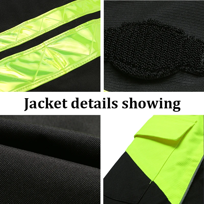 Uniform Jacket Safety Clothing Working Clothes Hi Vis Workwear Jacket Reflective Rain Jacket Cycling Multi-functional Pockets