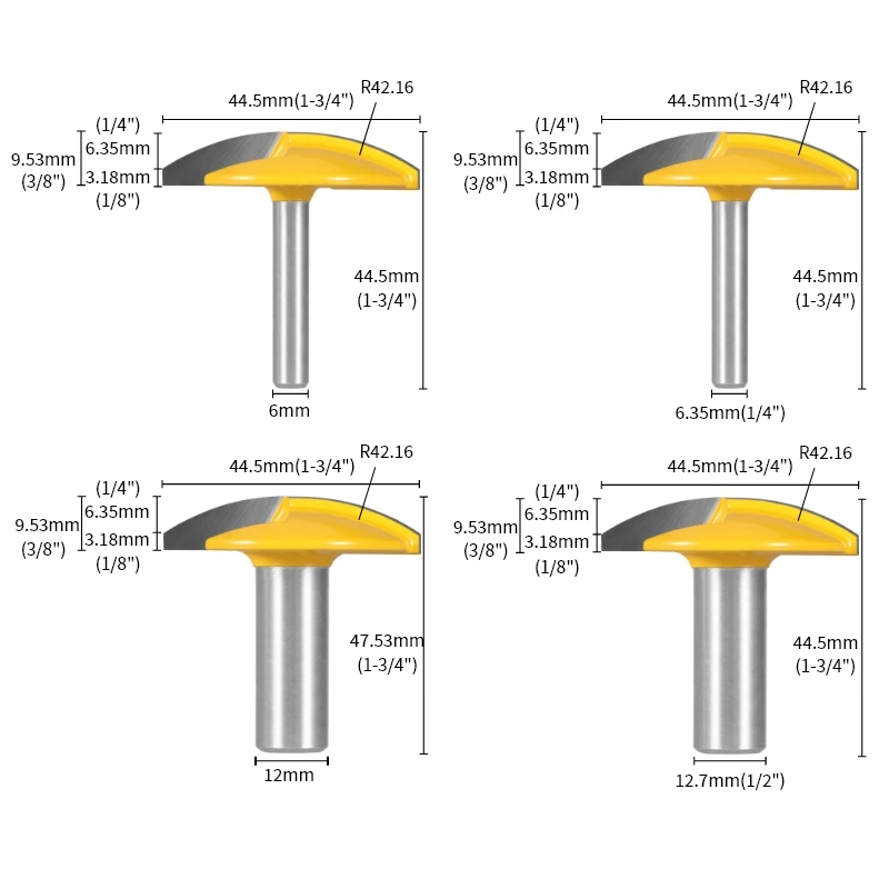 YUSUN Classical Plunge Router Bit Horizontal Crown Carbide Cutters Woodworking Tools Milling Cutter For Wood  Face Mill