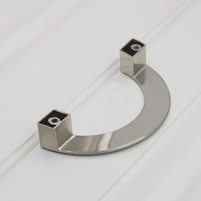 Modern Semi Circle Cabinet Handle Brushed Silver Pull for Drawer Wardrobe Door