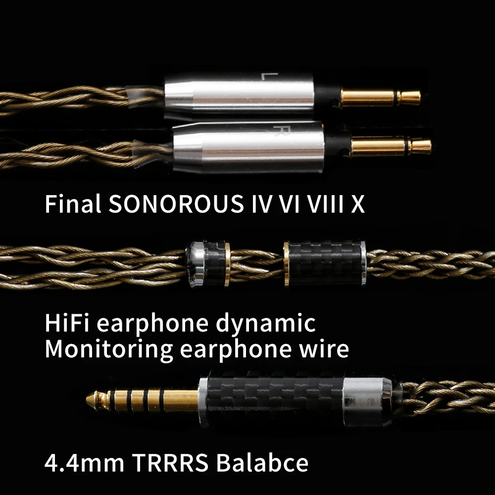 

SYRNARN 6N Single Crystal Copper Headphone Cable for Final D8000 pro Pandora Sonorous XLR 4.4mm 2m 3m Upgrade Balanced Cable