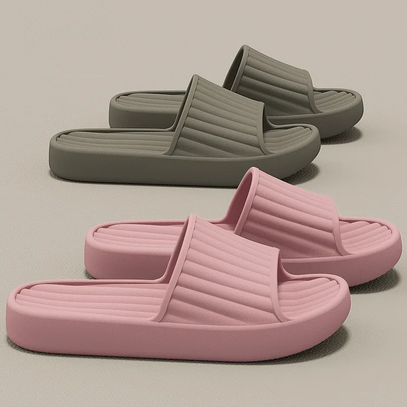 

Женские летние лаконичные тапочки из ЭВА, мужские мягкие домашние шлепанцы, нескользящая обувь для душа для пар, удобные уличные пляжные сандалии