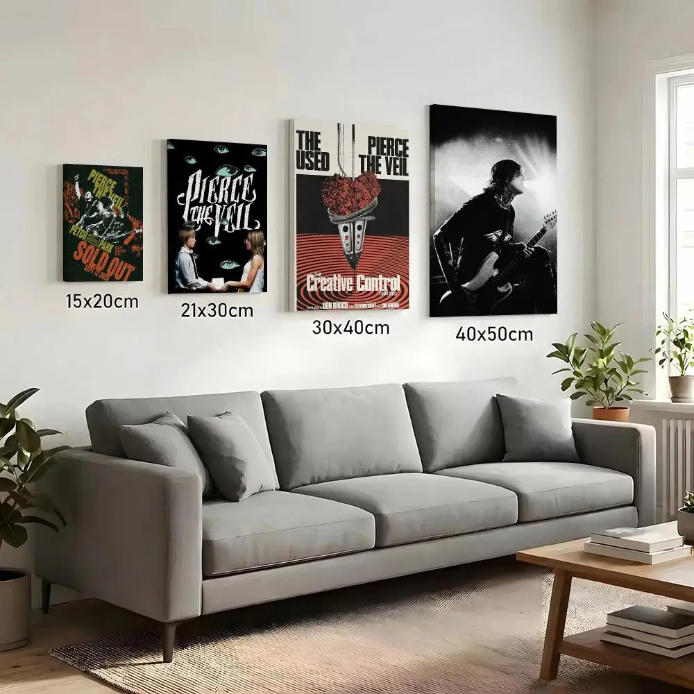 Band P-Pierce T-The V-Veil Painting Calligraphy HD Canvas Print Poster Wall Art | Optional Frame | Modern Hallway Decor