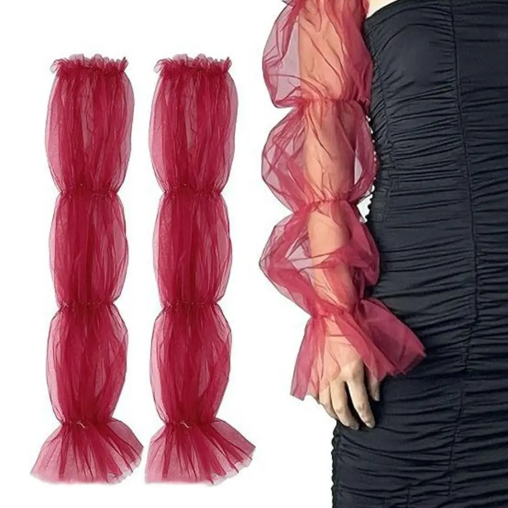 

Lace Mesh Wedding Arm Sleeves Puff Sleeves Bubble Sleeves Bridal Evening Sleeves Long Gloves Party Sleeves Decor
