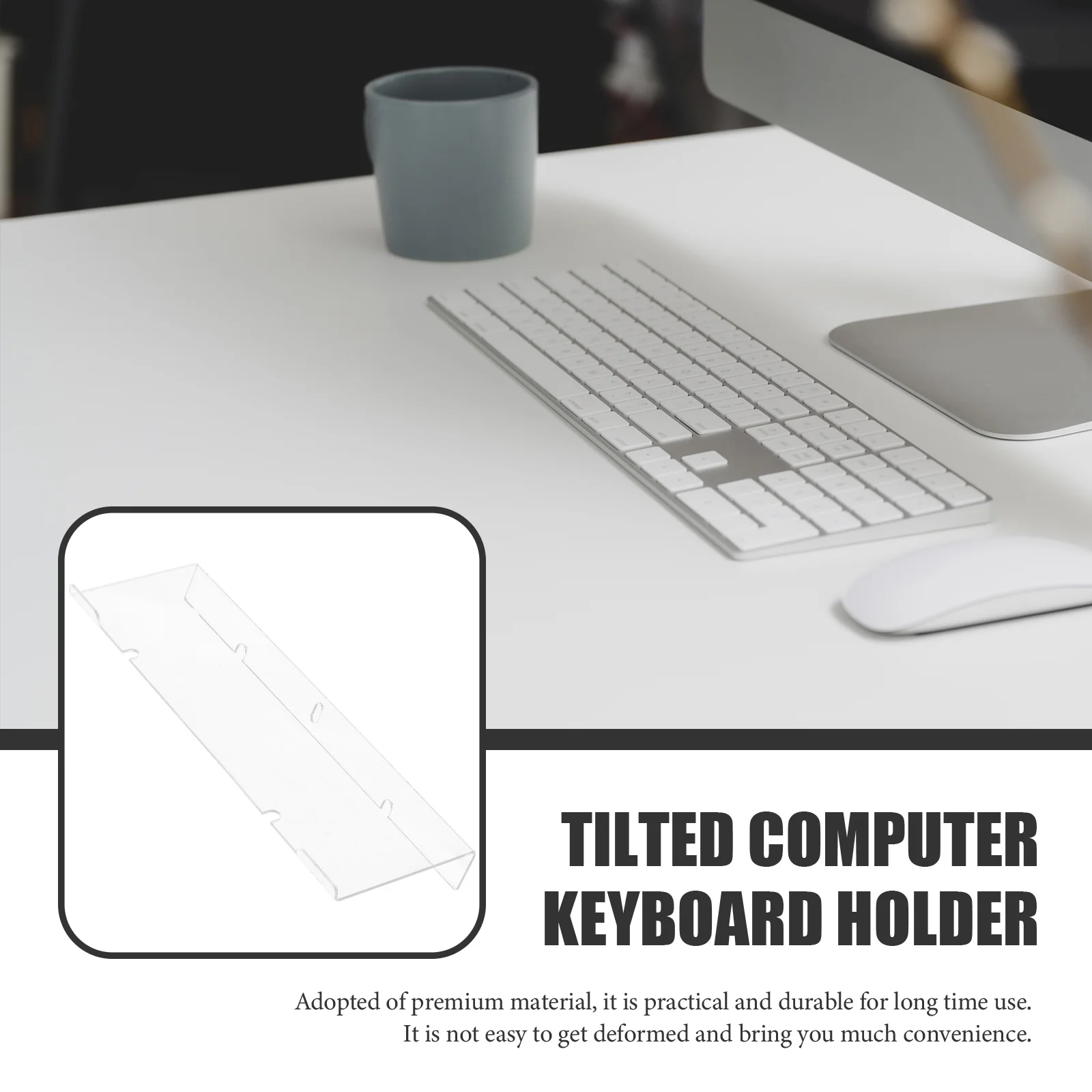 Teclado acrílico riser 104 teclas suporte inclinado ergonômico para jogos digitação trabalho mesa de escritório acessório do computador