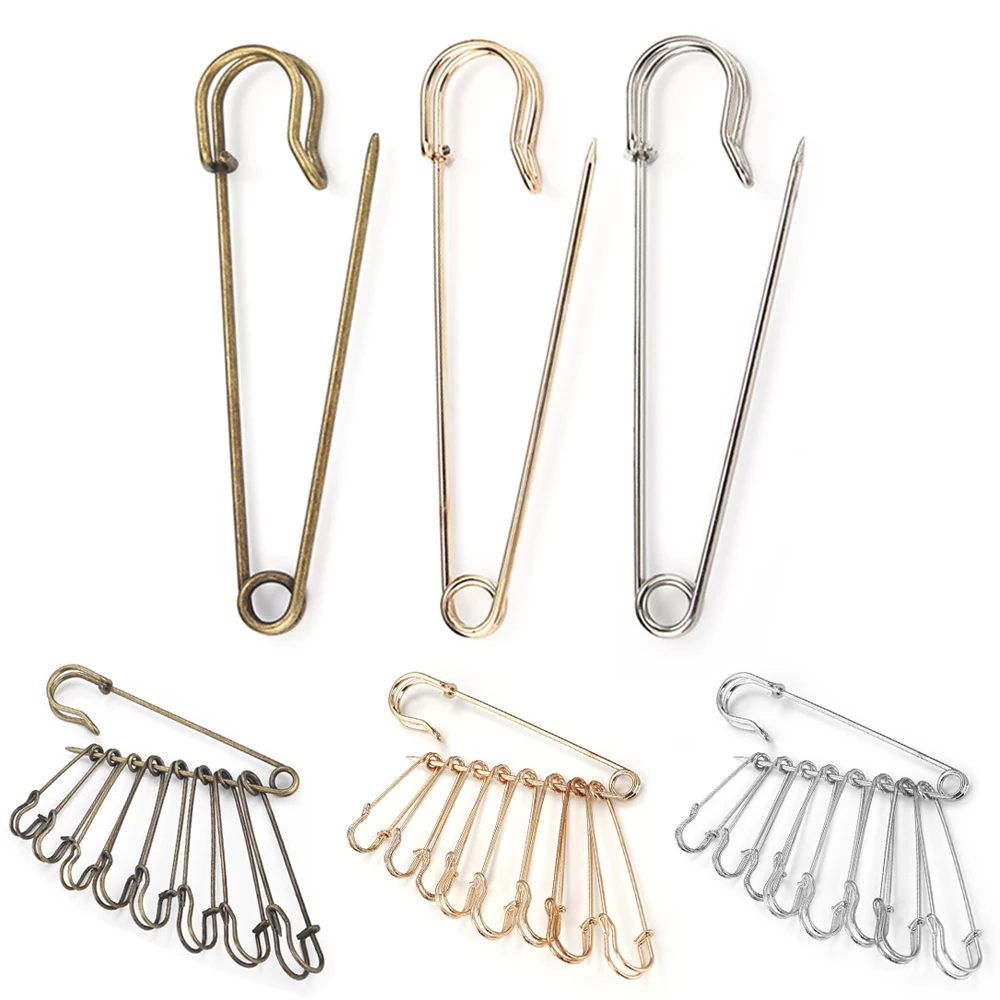 20pcs Large Safety Pins DIY Sewing Tools Needles Large Safety Pin Small Brooch Apparel Accessories 45/50/55/60/65/70/80/100mm