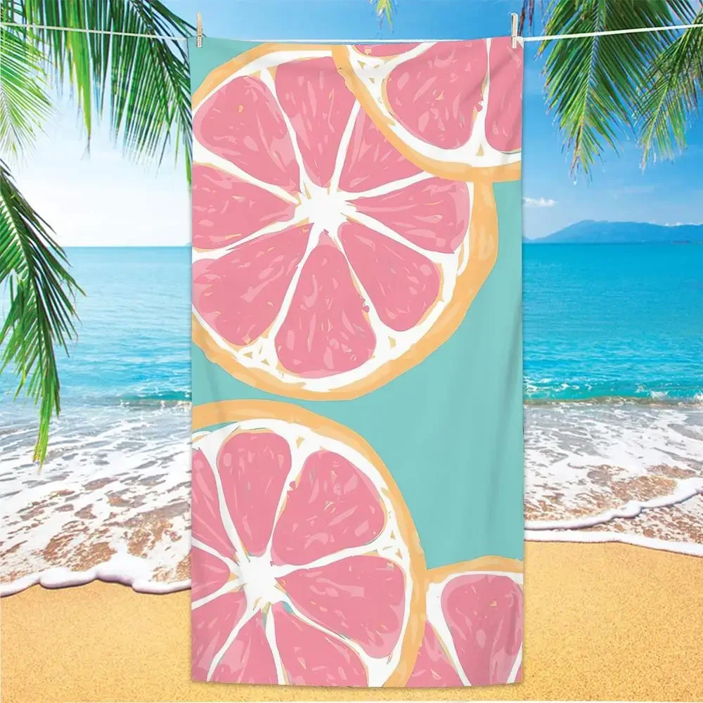 Fruit Summer Watermelon Orange Kiwi Beach Bath Towel Square Sea Blanket Kawaii Yoga Carpet Picnic Mat Absorbent Manteau Cloak