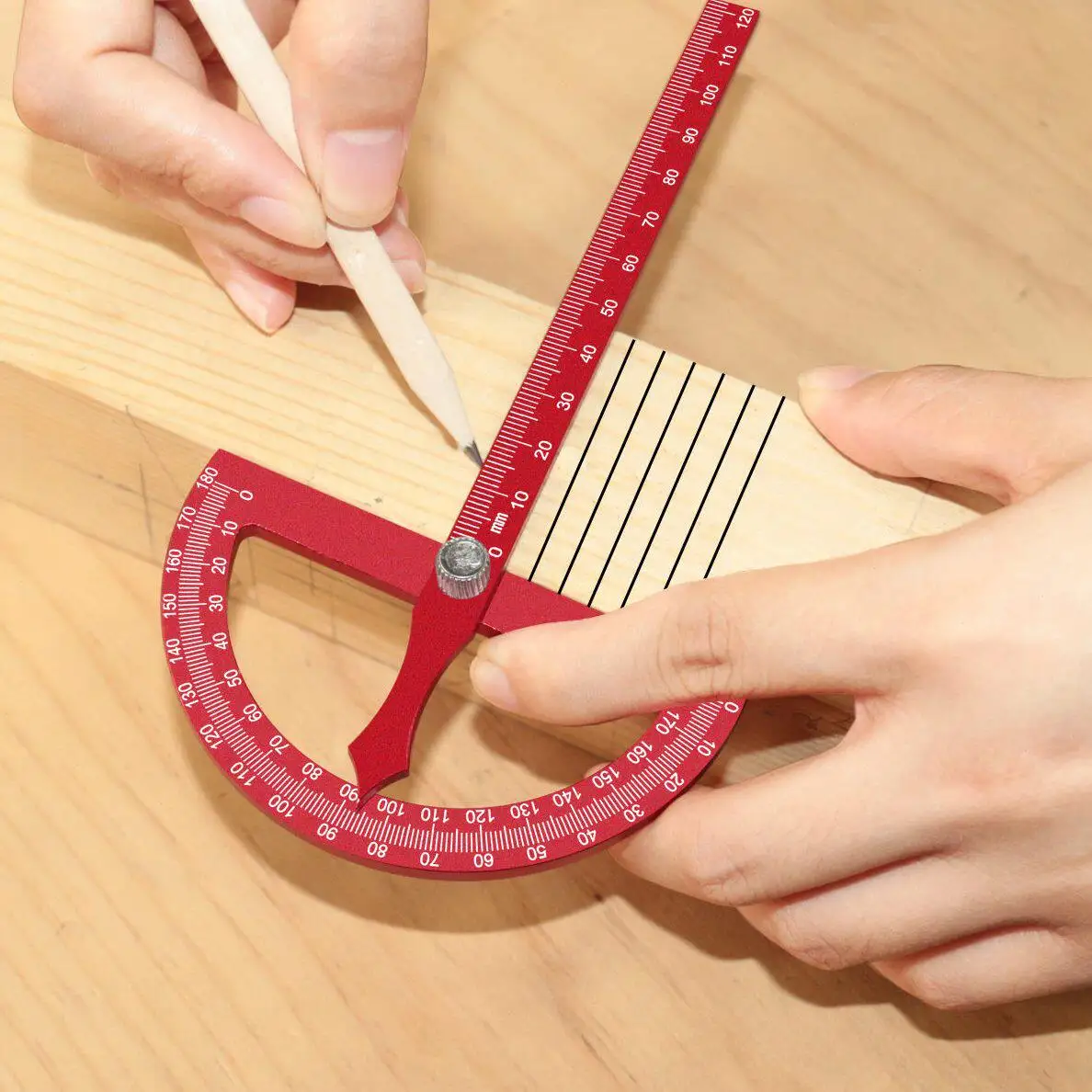 Protractor Angle Marking Ruler, Multifunctional Protractor Woodworking Ruler for High-precision Angle Measurement