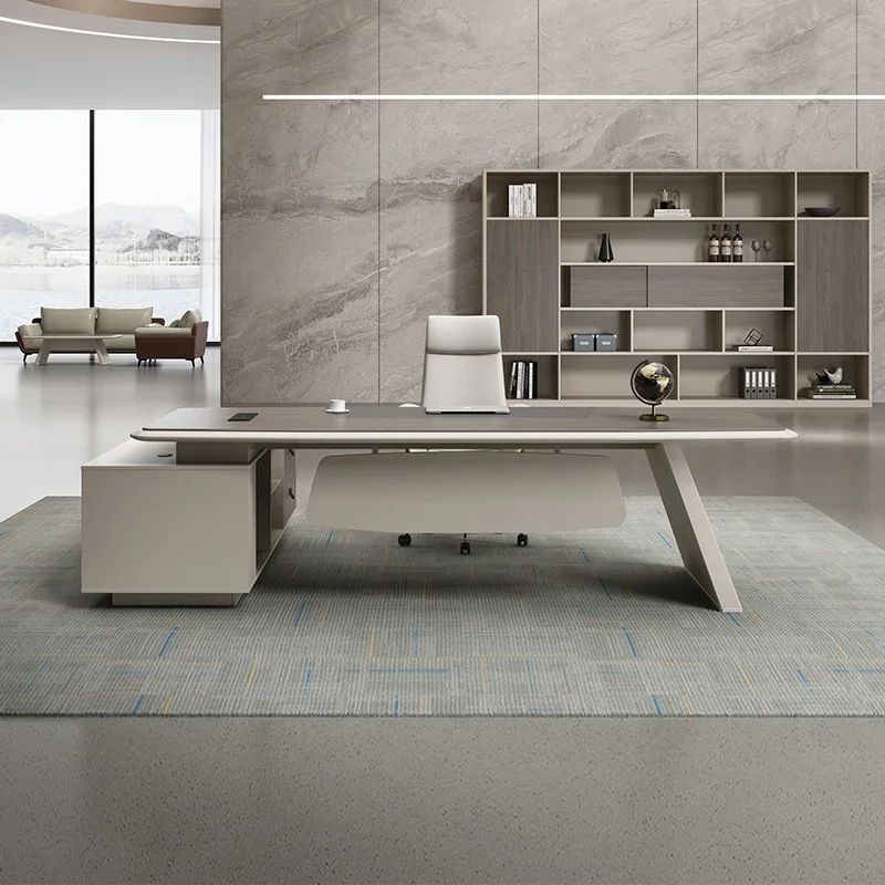 

Manager Vintage Office Desks Decoration Style Corner White Office Desks Modern Luxury Study Scrivania Small Spaces Furniture