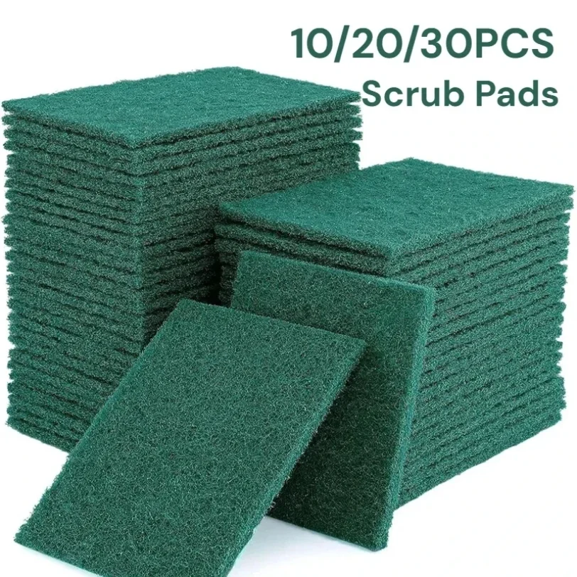 

10/20/30 Pcs Scrub Pads Household Kitchen Oil Removal Dishwashing Pot Pads Scratch Free Multipurpose Reusable Cleaning Dishrag