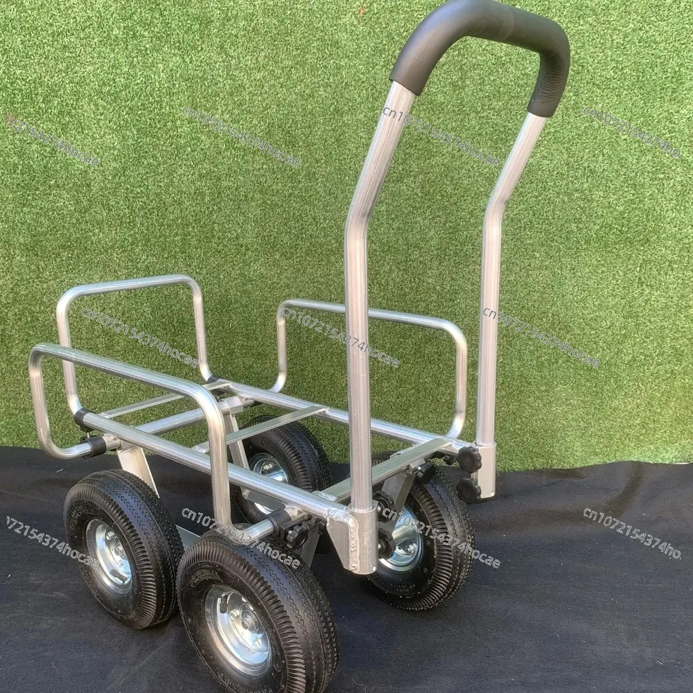 RD4513 Multi-Purpose 4-Wheel Aluminum Cart Reliable Flat Trolley for Hardware & Goods Delivery