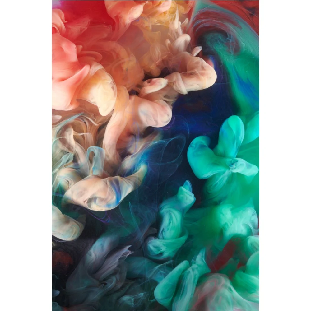 Peach Blue Green Mixed Soft Smoke Photo Shoot Background Multicolored Abstract Underwater Paint Ink Waves Photography Backdrops