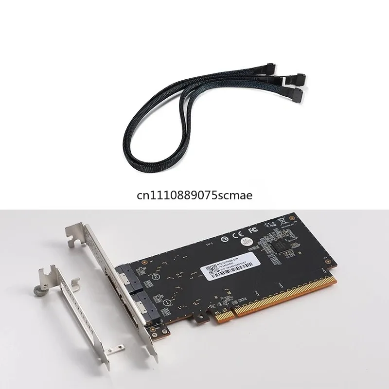 Dual Wide Dual Slot GPU Bracket PEX8749 PCIe 3.0 X16 X8 Expansion Card with ATX Power