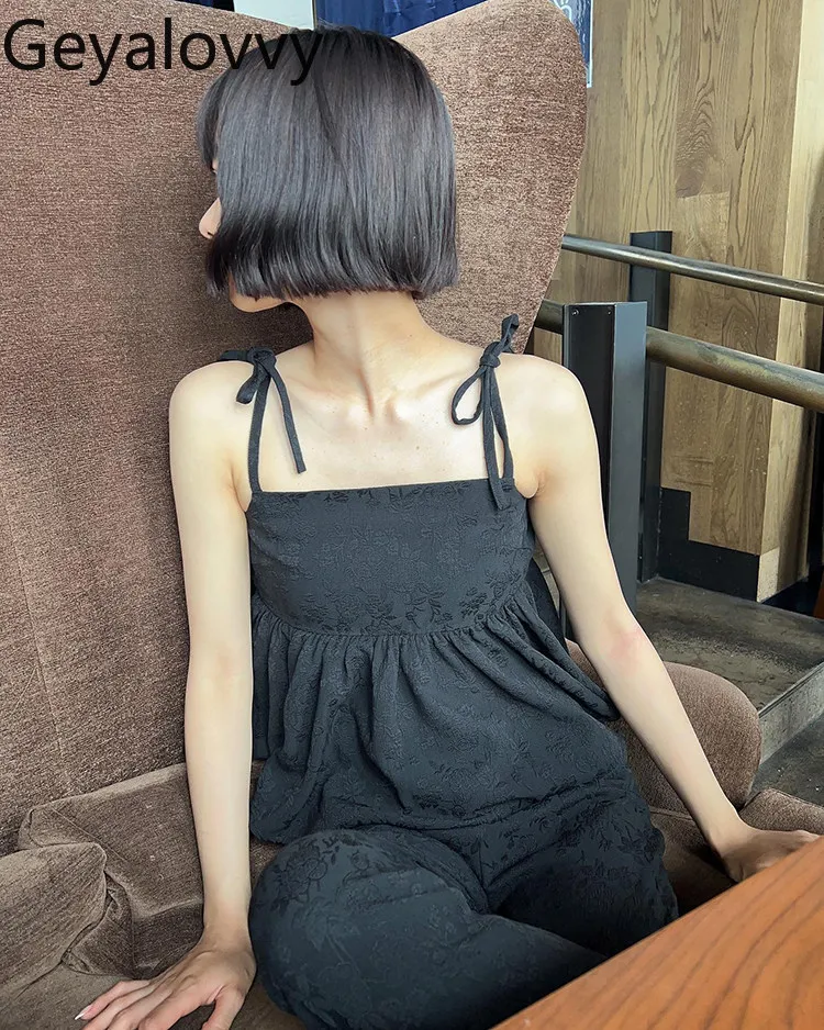 

Новый летний укороченный топ-камизолка в японском стиле с 3D-тиснением и завязками на плечах, универсальный однотонный жилет для девочек