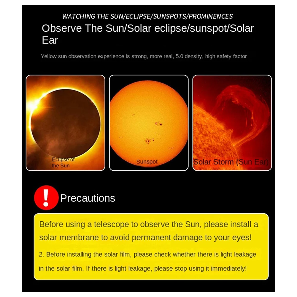 ABYB Astronomical Telescope Composite Film Filter Solar Film for Watching Solar Eclipse Sunspot Filter TelescopeAccessories B