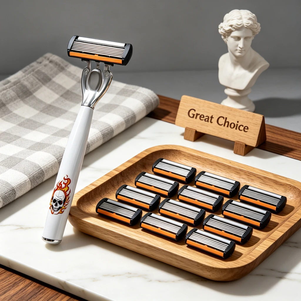 Men’s Manual Razor 6-Layer Precision Blade System Replaceable Refills, Long-term Use, Men & Women Suitable Great Gift for Dad