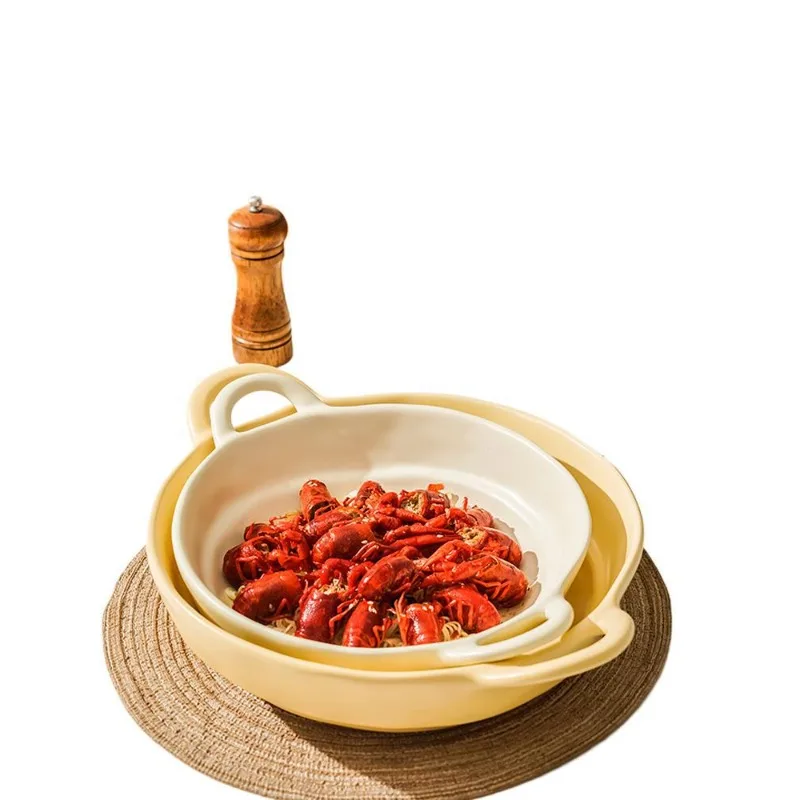 

Ceramic large basin bowl 16 inch binaural soup bowl