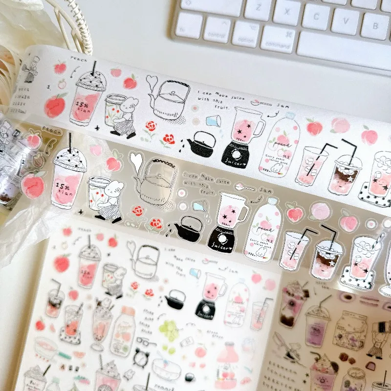 

Ваши-лента из ПЭТ с вырубными элементами «Вкусные персиково-шоколадные десерты», товары для рукоделия, для скрапбукинга, изготовления открыток, декора, планирования, наклейки