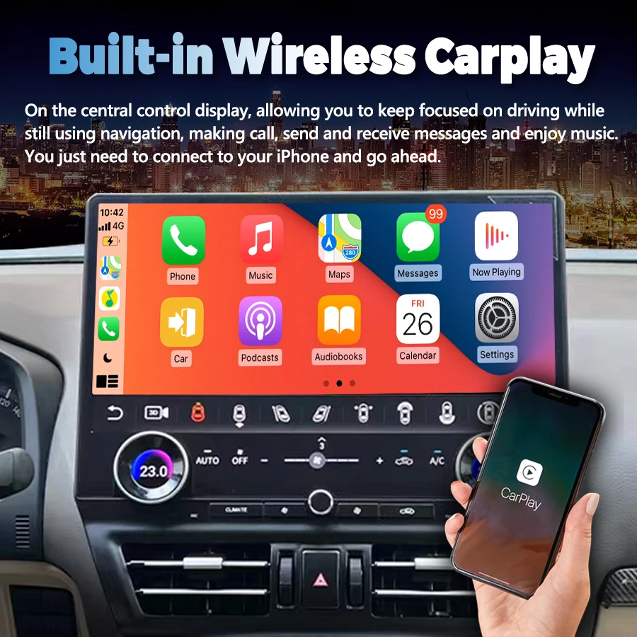 16.8 "لتويوتا برادو لاند كروزر 150 2010-2021 راديو السيارة الاندورويد شاشة تعمل باللمس Carplay نظام تحديد المواقع مشغل فيديو الملاحة الوسائط المتعددة