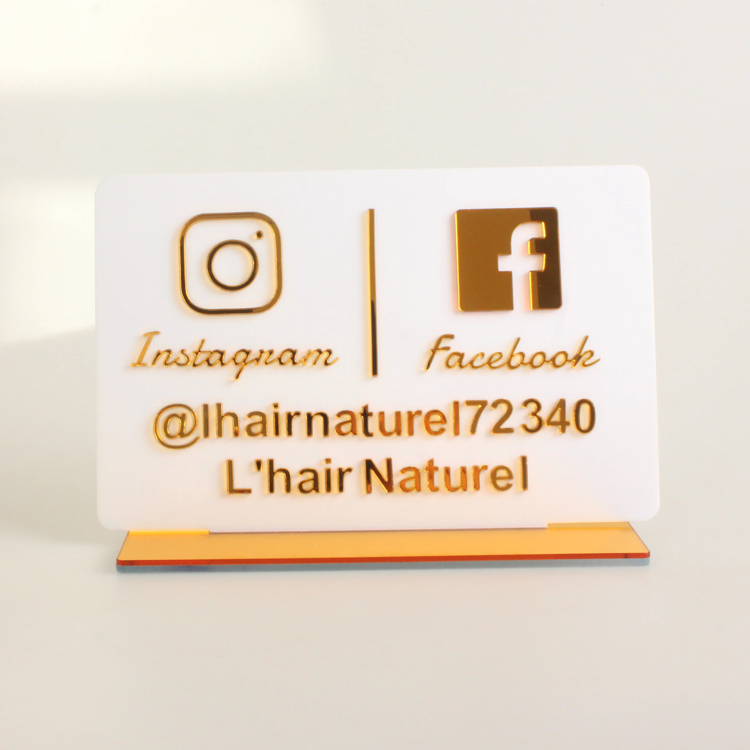 Personalized Custom 3D Instagram Facebook Snapchat Table Sign Company Store Logo Shop Name Sign Custom Mirror Acrylic