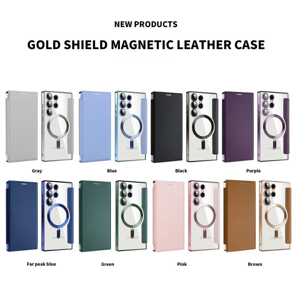 

Magnetic Flip Phone Cover For Samsung Galaxy S25 Edge S24 Ultra S23+ S22 A56 A55 A36 A35 A06 A05s A16 A15 A26 A35 With Card Slot