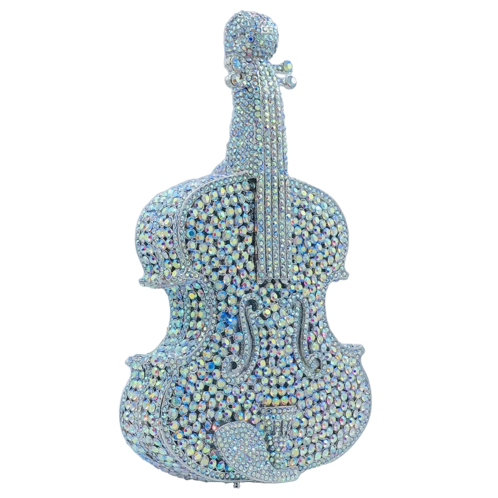 Boutique De FGG (in stock) Violin Shape Women Crystal Clutch Evening Bags Party Dinner Rhinestone Minaudiere Handbags and Purses