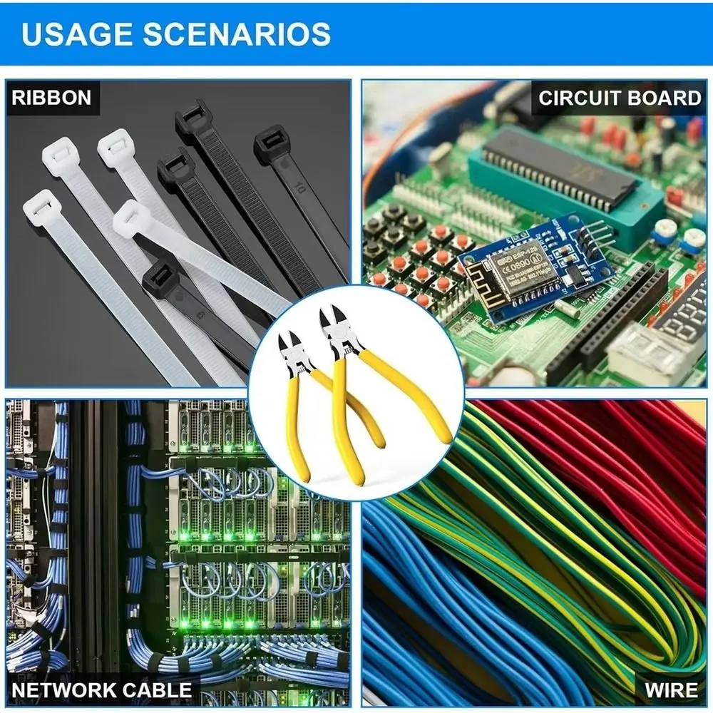 New Ultra Sharp Wire Cutter Heavy Duty Precision Cutting Pliers with Long Flat Nose Vise for Cables Wires Craft Cutting