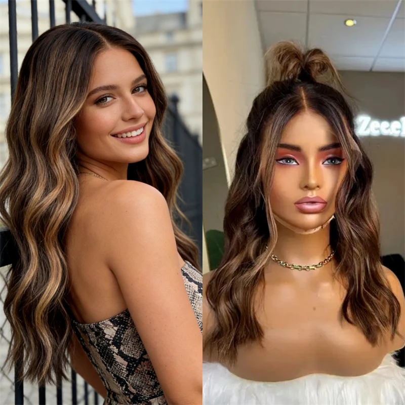 

Женский парик 13x4 с омбре, коричнево-русый с балаяжем, HD-кружевной фронтальный парик, 150% плотность, без клея, с натуральной предварительно пророщенной линией роста волос