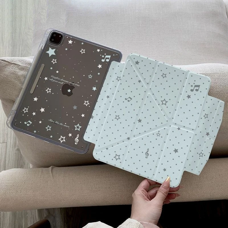 Blue Polka Dot Note Table Case For iPad Pro 11 12.9 13 A16 M2 M3 M4 M5 Shell 8.3 9.7 10.2 5/6/7/8/9/10/11th Mini Air 3 4 5 Cover