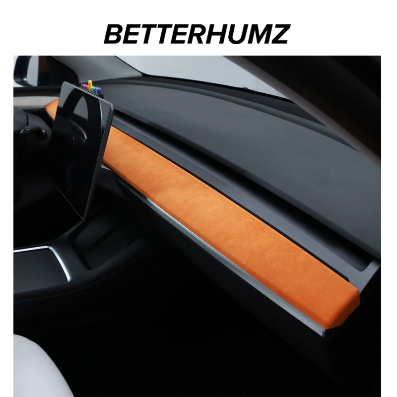

For Tesla Model 3 Y 2019-24 Alcantara Central Control Dashboard Panel Decorative Sticker