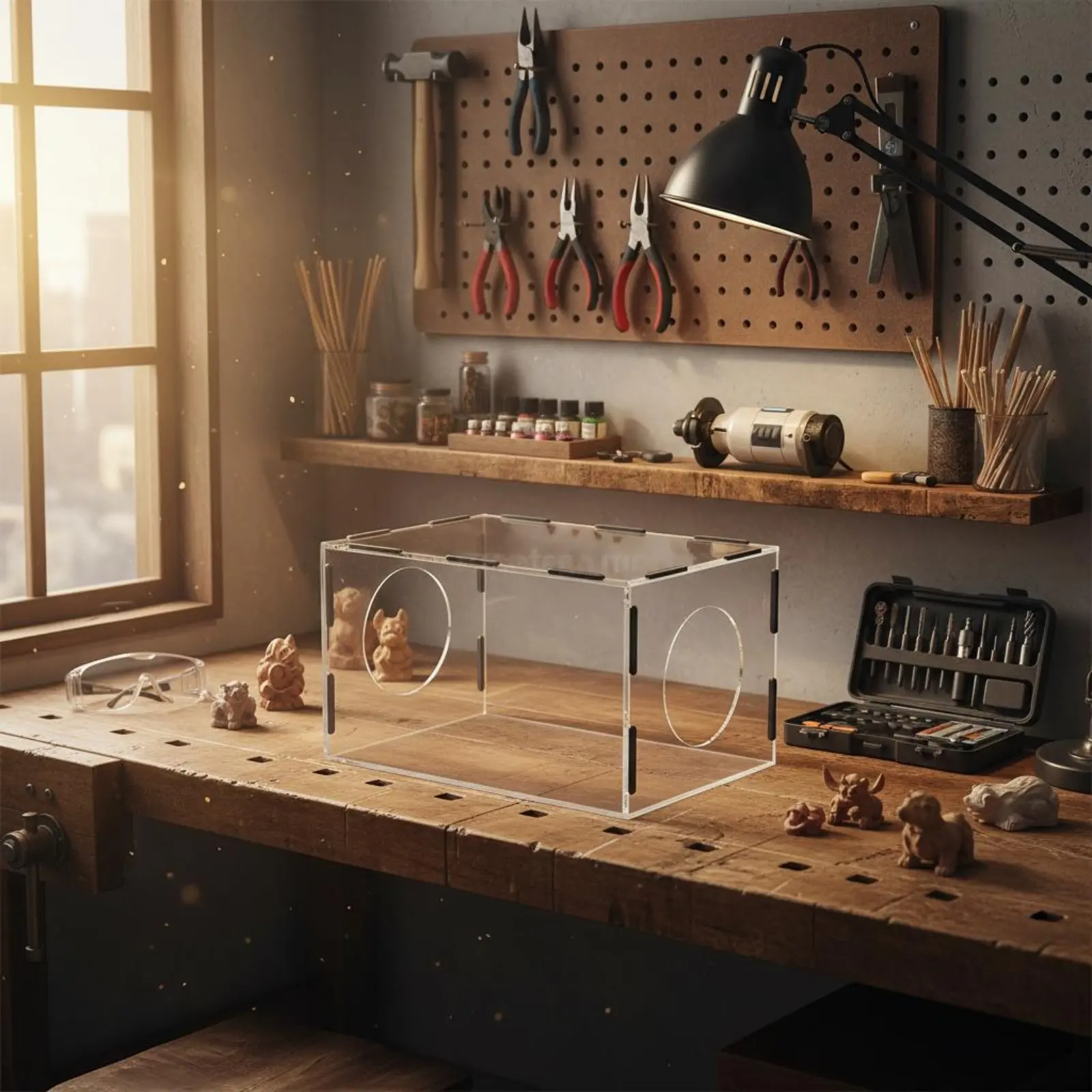 

Акриловый контейнер для сбора отходов при шлифовке, высокопрозрачный, защитный, для мастерской