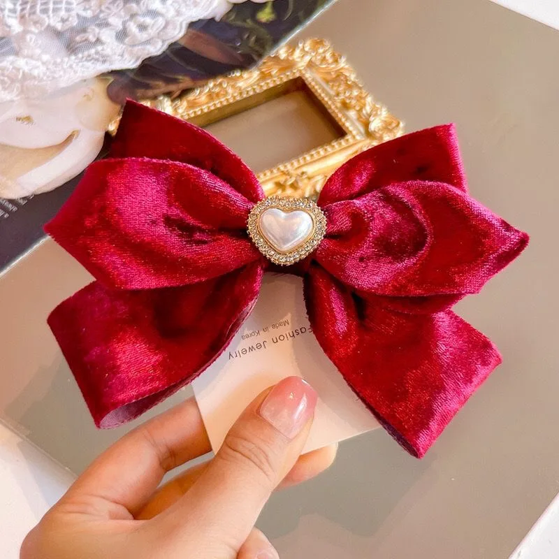 【1 pair】bows girl Y2K hair clip lolita cosplay girls hair accessory cute clip winter hair slide clips for women elegant