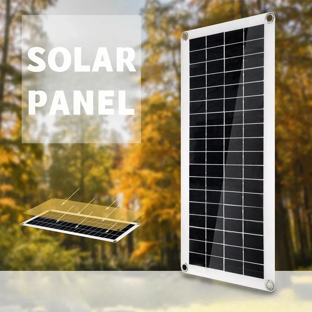 EESBAO Solar Panel Set Is Suitable for RV Camping 5V USB Mobile Phone MP3 Charger Outdoor Emergency Battery Power 100A image 2