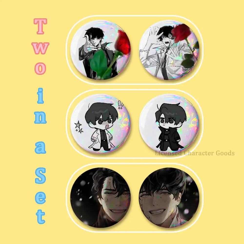 ORV D-Dokja J-Joonghyuk Joongdok Pins Printed Pictures Text Metal Lapel 2 Piece Set Couple Badges Brooches Jewelry Gift