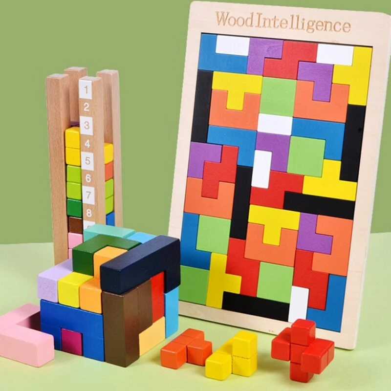 Wooden Magnetic Block Building Blocks Children's Puzzle Toys Three-dimensional Puzzles For Babies