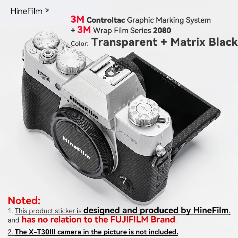 Hinefilm Skin for Fuji XT30III Skin Camera transparent Sticker fuji XT30 III Wrap Cover for fujifilm X-T30III Clear Skin - Image 2