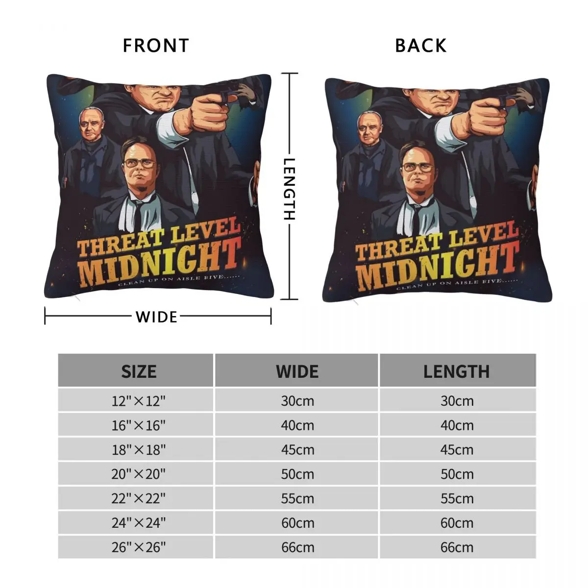 The Office Threat Level Midnight Square Pillowcase Polyester Linen Velvet Pattern Zip Decorative Car Cushion Cover Wholesale