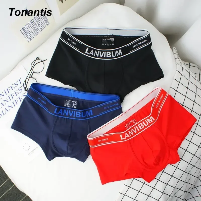 Boxer Shorts For Men 1/3PCS Cotton Underwear Sexy Trendy Adult Mid-Waist Breathable Man Underpants Korean Boxershorts M-XXXL